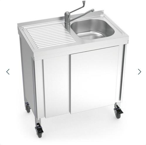 RVS - Mobiele wastafel | Incl. elektrische pomp & boiler, Huis en Inrichting, Keuken | Keukenelementen, Zo goed als nieuw, Minder dan 100 cm
