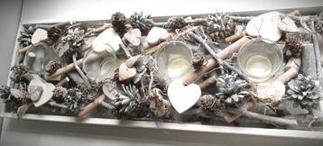 waxine houders Kerst~Dennenappels~Tafelstuk 60 cm~Denneappel beschikbaar voor biedingen