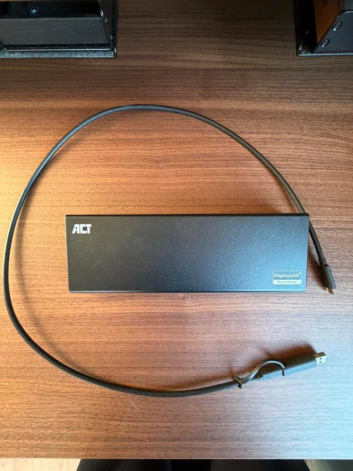 ACT DisplayLink Docking Station (4K ondersteuning) + voeding, Computers en Software, Dockingstations, Zo goed als nieuw, Laptop