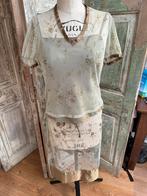 Prachtige groene set , rok, blouse, top v Bruuns mt 36 izgs, Ophalen of Verzenden, Zo goed als nieuw, Maat 36 (S), Groen