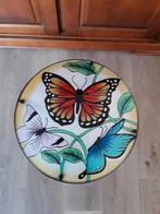 bijzettafeltje glas. bijzettafeltje. plantentafeltje, Huis en Inrichting, Tafels | Bijzettafels, Ophalen, Rond, Minder dan 55 cm