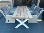 Dining set met verstelbare stoelen Oosterik (bezorgen kan), Tuin en Terras, Ophalen, Zo goed als nieuw, Wicker, Stoel