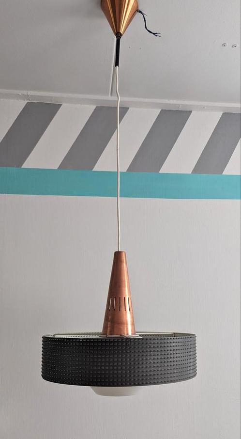 Jaren 50 hanglamp Pilastro style, Huis en Inrichting, Lampen | Hanglampen, Gebruikt, Minder dan 50 cm, Metaal, Ophalen of Verzenden