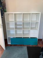 IKEA 4x4 KALLAX kast met laden, deurtjes en inzet (+bureau?), Huis en Inrichting, Ophalen, Gebruikt, 150 tot 200 cm, Kallax