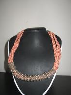 RETRO VINTAGE zalmkleurige ketting goede staat, Sieraden, Tassen en Uiterlijk, Kettingen, Ophalen of Verzenden, Zo goed als nieuw