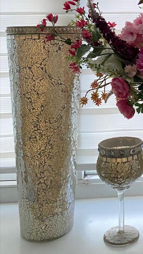Set decoratie Mozaïek hoge vazen bloemvaas bloemvazen, Huis en Inrichting, Woonaccessoires | Vazen, Zo goed als nieuw, Overige kleuren