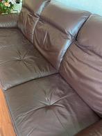 Bruine lederen banken 7 persoons luxe, Ophalen, 250 tot 300 cm, Leer, Rechte bank
