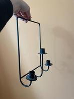 Kandelaar wand muur ijzer zwart 3 armig dinerkaarsen, Ophalen, 25 tot 50 cm, Zwart, Zo goed als nieuw