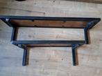 Set wandplanken mangohout en zwart staal - 60 & 90cm, Huis en Inrichting, Woonaccessoires | Wandplanken en Boekenplanken, Ophalen