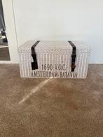 Grote rieten kist met opschrift, Overige materialen, Gebruikt, 100 tot 150 cm, 50 tot 75 cm