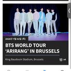 BTS ticket Brussel zitplaats, Eén persoon, Juli