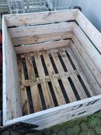 GROTE HOUTEN KRAT OP PALLET MET OPBOUWRANDEN, Doe-het-zelf en Verbouw, Kratten en Dozen, Ophalen, 100 cm of meer, Minder dan 35 cm