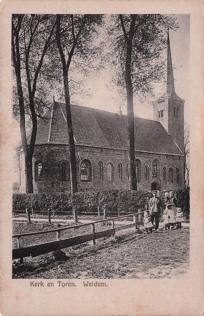 AY617 Weidum gem. Leeuwarden Friesland Kerk en Toren 1926, Verzamelen, Ansichtkaarten | Nederland, Gelopen, Friesland, 1920 tot 1940
