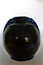 Prachtige vaas W C Brouwer donkerblauw glazuur, hagedissen d, Antiek en Kunst, Ophalen