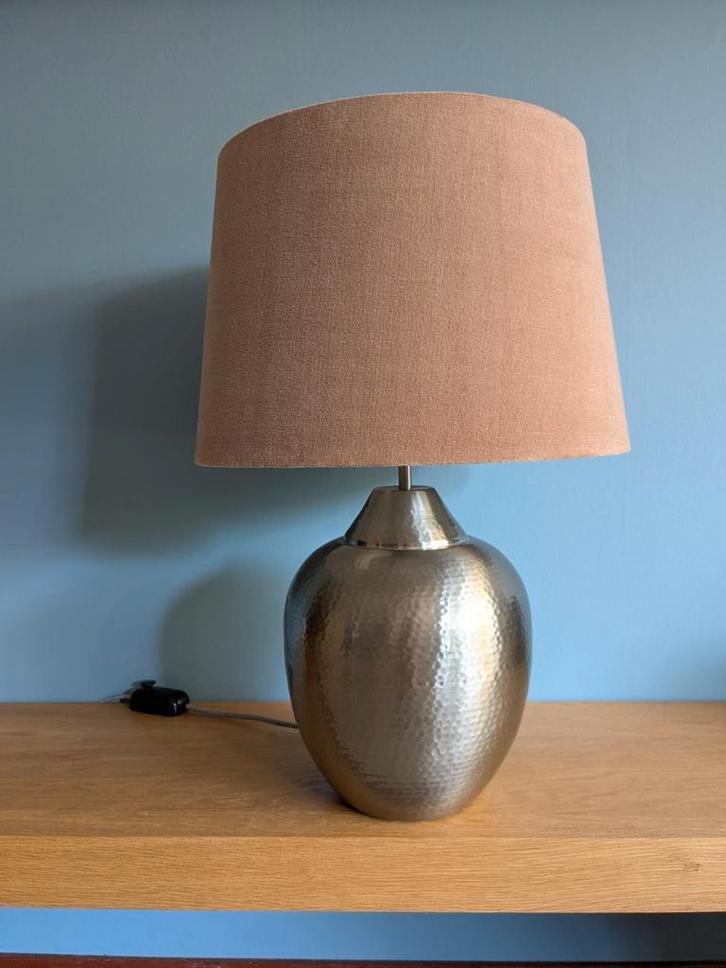 NIEUW 2 grote bruin velours lampenkappen voor staande lampen, Huis en Inrichting, Lampen | Lampenkappen, Nieuw, 25 tot 50 cm, Rond