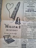 Advertentie Willem II history sigaren (krant 1955), Ophalen of Verzenden, 1940 tot 1960, Knipsel(s)