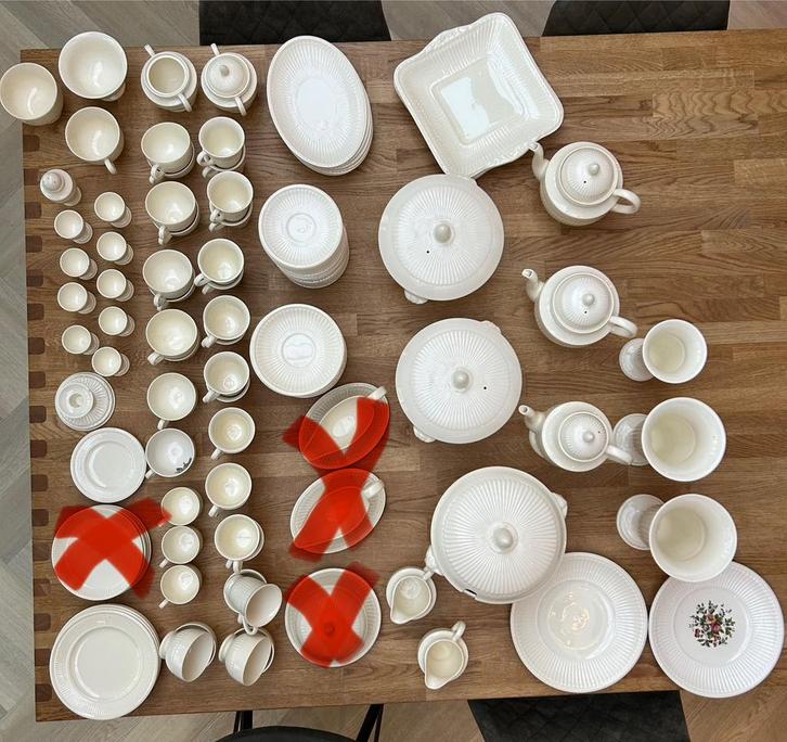 Wedgewood Edme servies, 124-delig, Antiek en Kunst, Antiek | Servies compleet, Ophalen of Verzenden