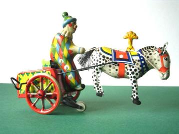 Lehmann variant clown met ezel blik speelgoed ca 1950 beschikbaar voor biedingen
