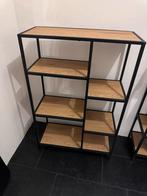 2x Moderne open kast met houten planken, Ophalen, Met plank(en), 100 tot 150 cm, Eikenhout