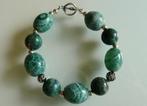 Armband Mette azuriet-agaat-kralen zilver, Ophalen, Met edelsteen, Nieuw, Groen