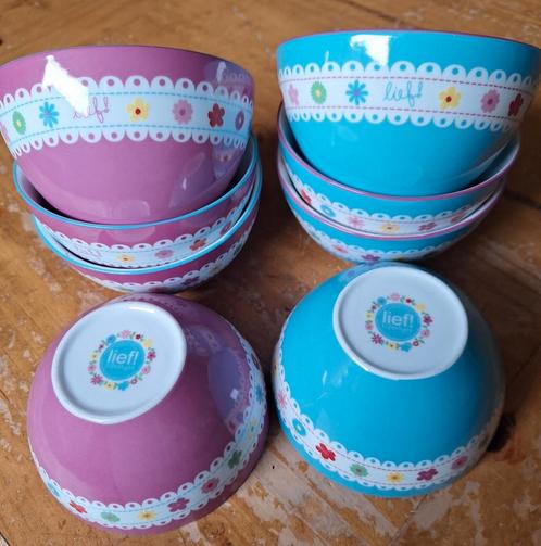 8 schaaltjes kommen van lief!. 4 rose 4 blauw lief! servies, Huis en Inrichting, Keuken | Servies, Nieuw, Kom(men), Overige stijlen