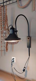 Vintage wandlamp zwart jaren 80 geperforeerd metaal memphis, Ophalen, Gebruikt, Metaal