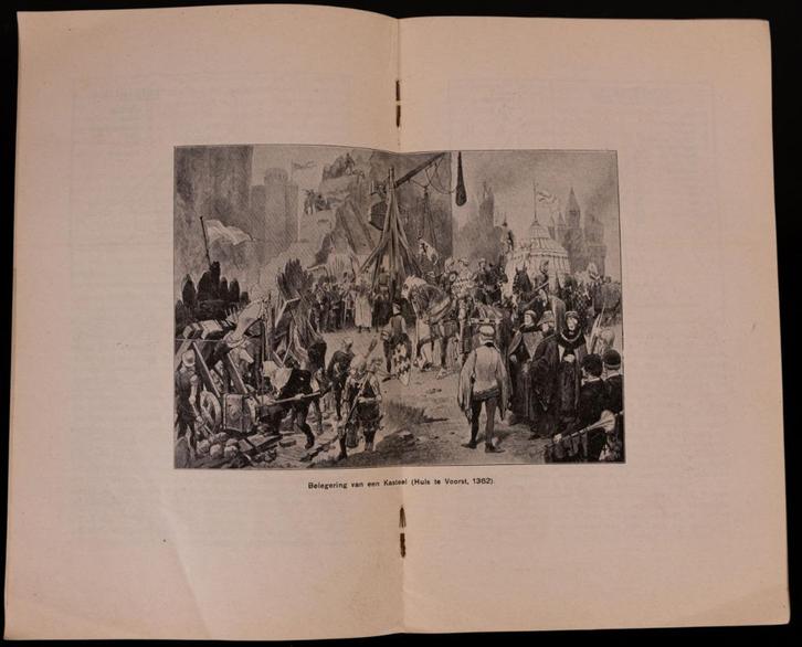 schoolplaat boekje  Belegering Kasteel Huis te Voorst       , Antiek en Kunst, Antiek | Schoolplaten, Geschiedenis, Verzenden