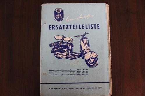 NSU Lambretta 125cc en 150cc 1955 ersatzteile liste Roller, Motoren, Handleidingen en Instructieboekjes, Overige merken, Ophalen of Verzenden