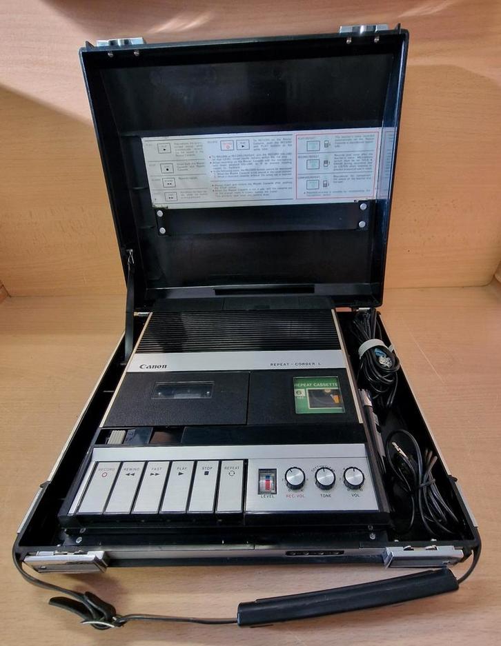 Canon Repeat-corder L Compleet + Cassette & Microphone As is, Computers en Software, Vintage Computers, Ophalen of Verzenden