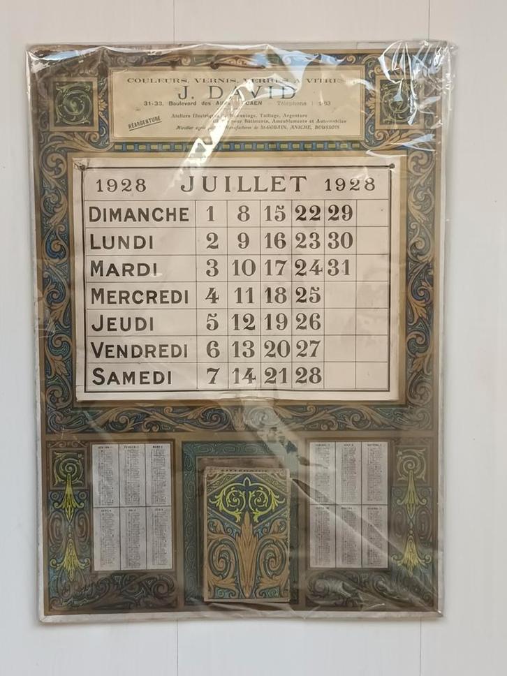 Antieke Franse Kalender 1928, Antiek en Kunst, Curiosa en Brocante, Ophalen of Verzenden
