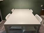 IKEA Eettafel Wit + 4 Eetkamerstoelen, Huis en Inrichting, Tafels | Eettafels, Ophalen, Overige materialen, Gebruikt, 100 tot 150 cm