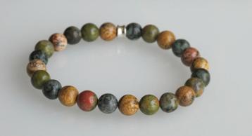 Herenarmband, Afrikaans turquoise, Unakiet en picture Jaspis beschikbaar voor biedingen
