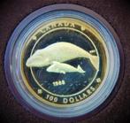 14kt gouden munt $100 Bultrug walvis met jong 1988Royal Mint, Ophalen of Verzenden, Noord-Amerika, Goud