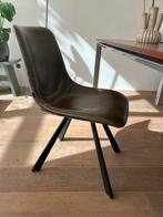 Eetkamerstoelen 6 stuks in 3 kleuren, zwarte stalen poten., Huis en Inrichting, Stoelen, Ophalen, Bruin, Leer, Zo goed als nieuw
