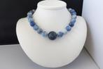AGAAT ketting/oorhanger-set, Verzenden, Nieuw, Blauw, Met edelsteen