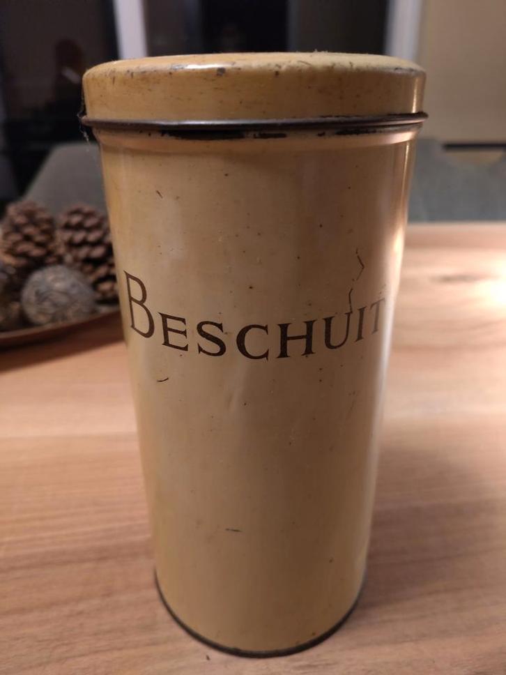 Vintage Beschuitbus, Verzamelen, Blikken, Gebruikt, Overige, Overige merken, Ophalen of Verzenden