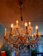 Hollywood Regency Kroonluchter met Kristallen, Ophalen, Gebruikt, Glas, Hollywood Regency