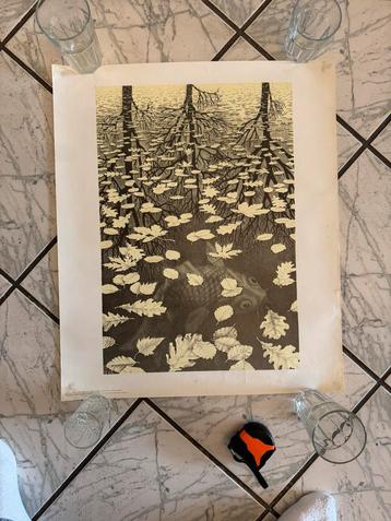 Vintage M.C. Escher - Drie Werelden Poster beschikbaar voor biedingen