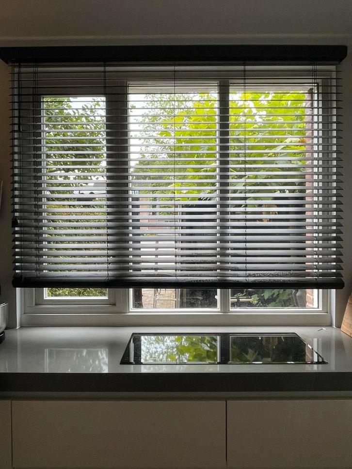 Houten jaloezieën 190x160 Piet Klerkx Stoffering, Huis en Inrichting, Stoffering | Gordijnen en Lamellen, Gebruikt, 150 tot 200 cm