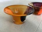 2x Bernard Heesen glazen schaal vaas oranje/paars glas, Antiek en Kunst, Kunst | Designobjecten, Ophalen of Verzenden