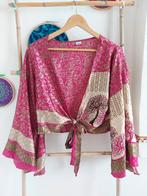 Masala sari top met klokmouwen uit India, Maat 38/40 (M), Verzenden, Nieuw, Lange mouw
