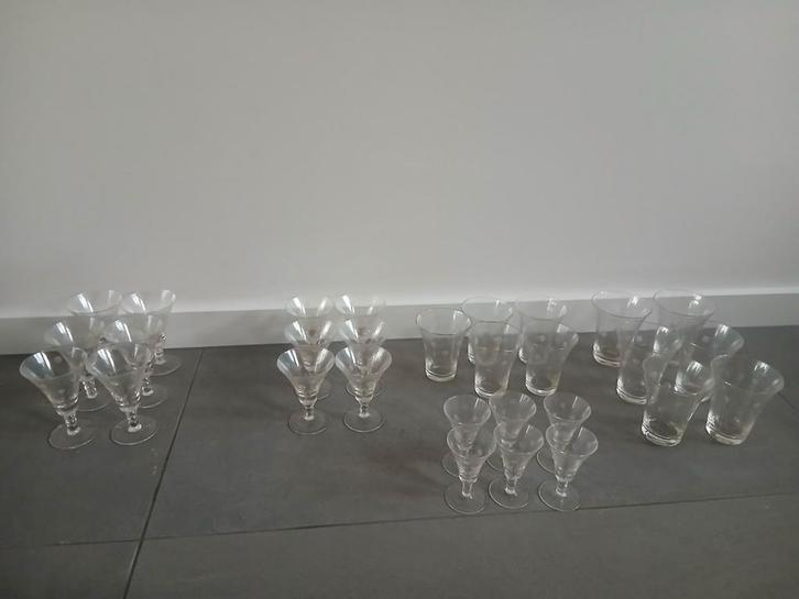 Vintage Kristallen Glasservies, Antiek en Kunst, Antiek | Glas en Kristal, Ophalen of Verzenden