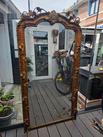 Antieke Spiegel 1873 met Houten Frame 164×88 cm beschikbaar voor biedingen
