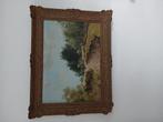 Mooi schilderij Kan zo niet lezen erg oud rond 1850 ., Antiek en Kunst, Ophalen of Verzenden, Rechthoekig, Minder dan 50 cm