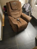 Suède fauteuil sta op stoel met lig stand, Huis en Inrichting, Fauteuils, Gebruikt, Ophalen