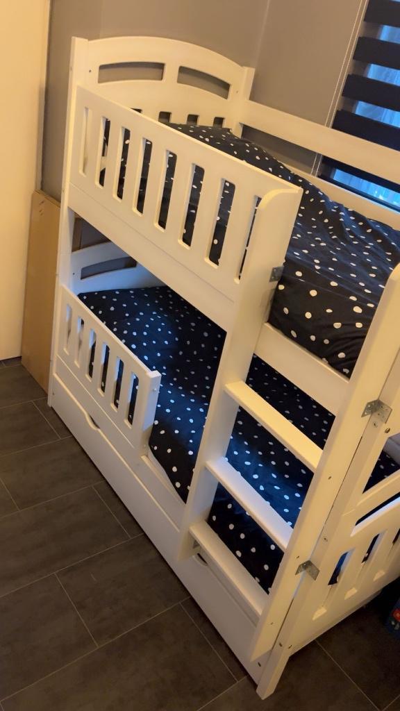 Stapelbed kind 90x160, Kinderen en Baby's, Kinderkamer | Stapelbedden en Hoogslapers, Zo goed als nieuw, Stapelbed, Ophalen