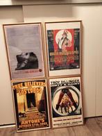 4 muziek posters met lijst, Ophalen of Verzenden, Gebruikt, Foto of Kaart