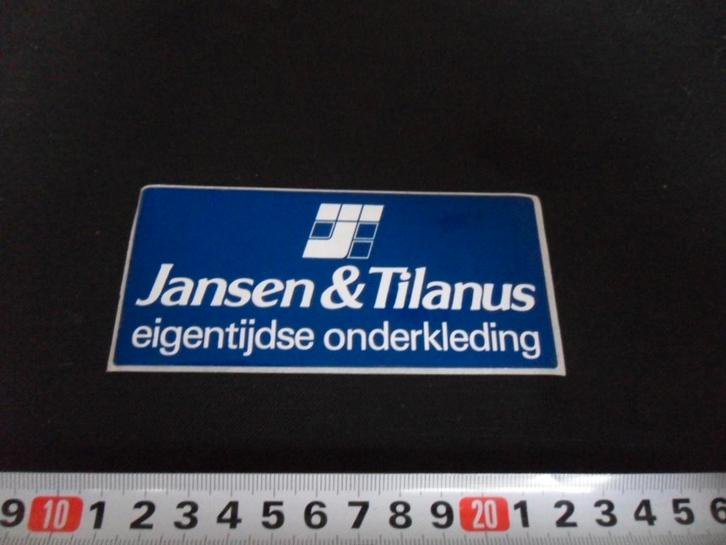 sticker logo JANSEN & TILANUS eigentijdse onderkleding, Verzamelen, Stickers, Zo goed als nieuw, Ophalen