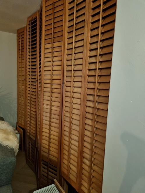 Raamschutters hout, Huis en Inrichting, Woonaccessoires | Kamerschermen, Zo goed als nieuw, Ophalen of Verzenden
