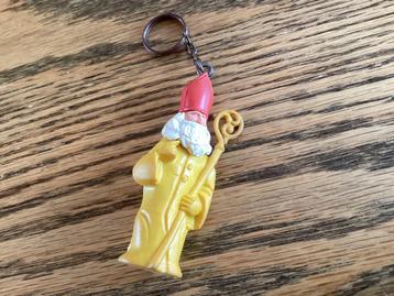 Oude rubberen sinterklaas,jaren 60,sleutelhanger,hoog 7 cm. beschikbaar voor biedingen